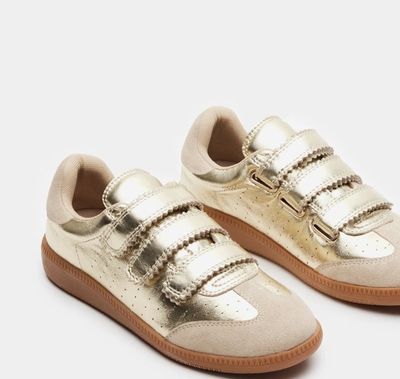 Steve Madden gold Velcro sneakers