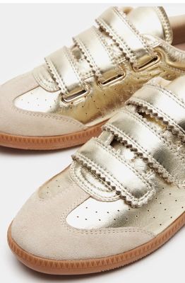 Steve Madden gold Velcro sneakers