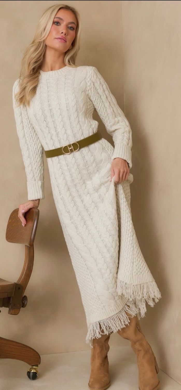 Dakota cable knit sweater dress