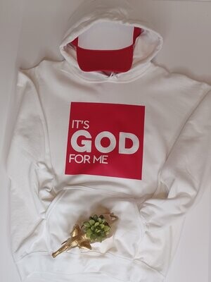 IT'S GOD FOR ME / WHITE & RED HOODIE
