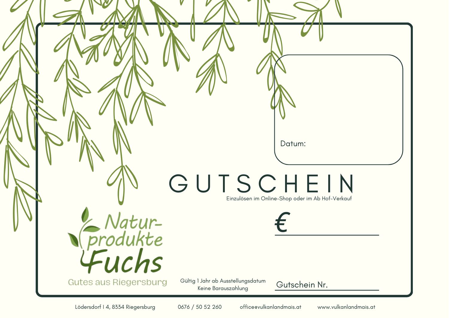 Geschenkgutscheine