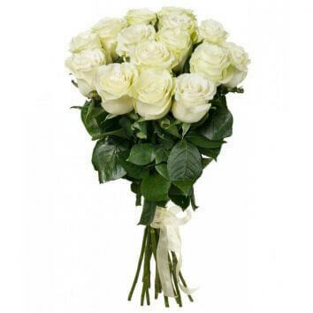 15 White Roses Bouquet