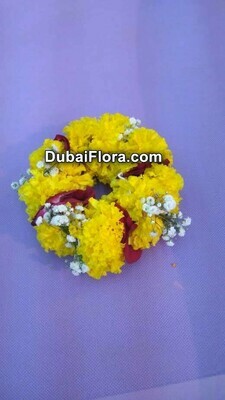 Marigold Kangan Bracelet with Rose Petals (2 Pieces)
