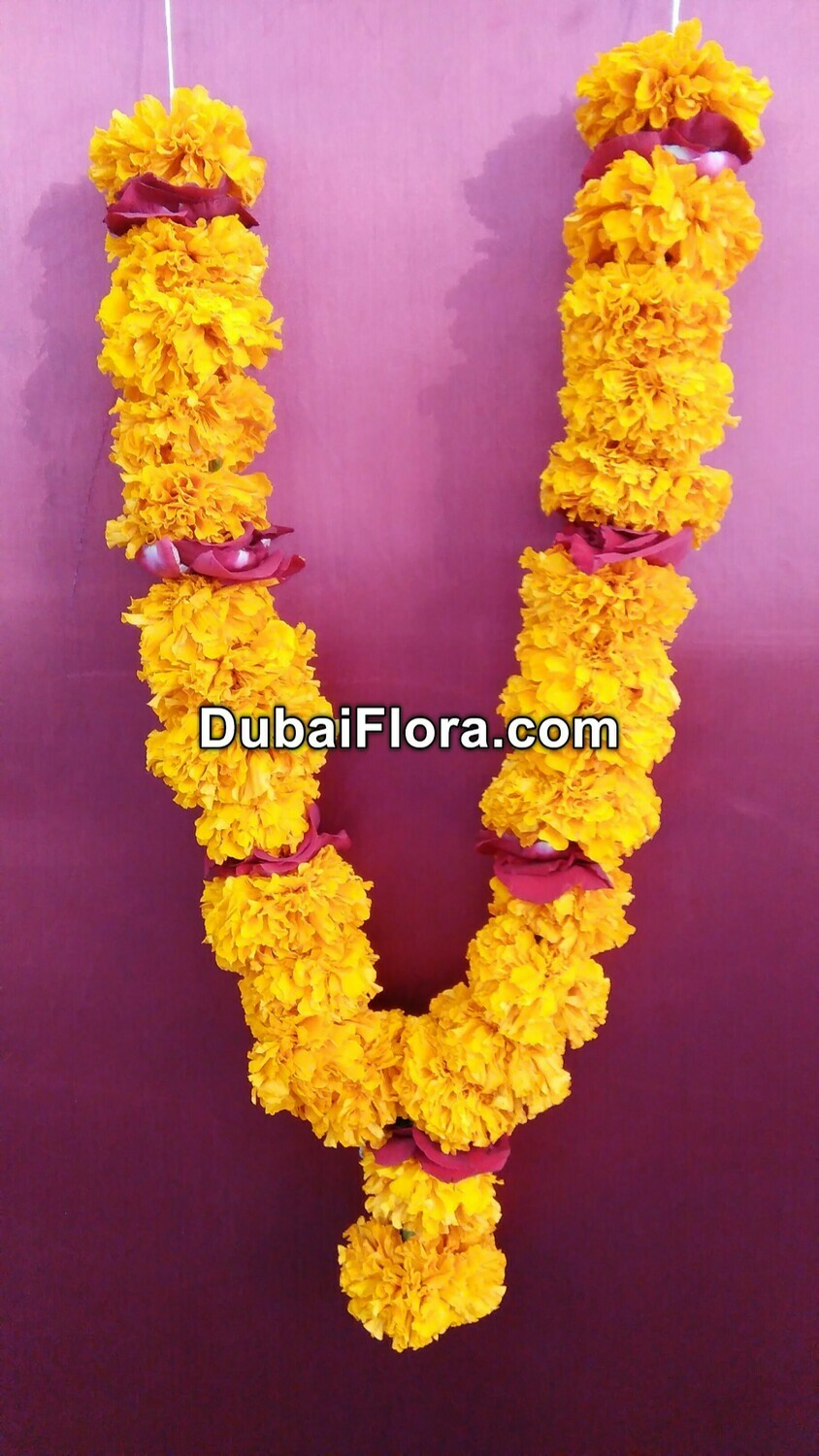 Marigold Garland with Rose Petals