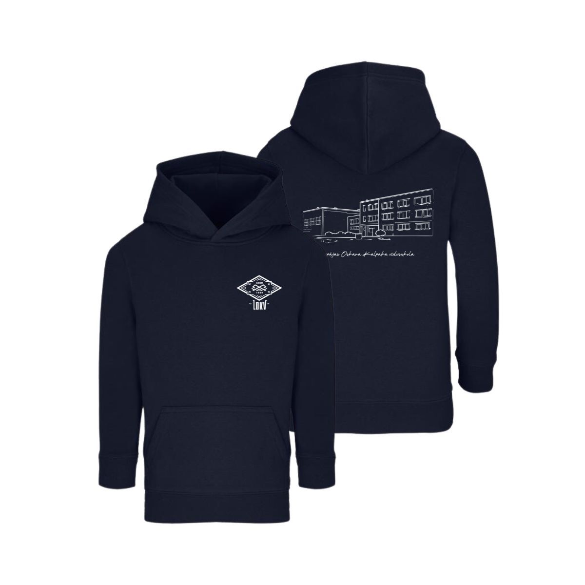 Liepājas Oskara Kalpaka vidusskolas BĒRNU hūdijs, Krāsa: Tumši zils, Izmērs: 128