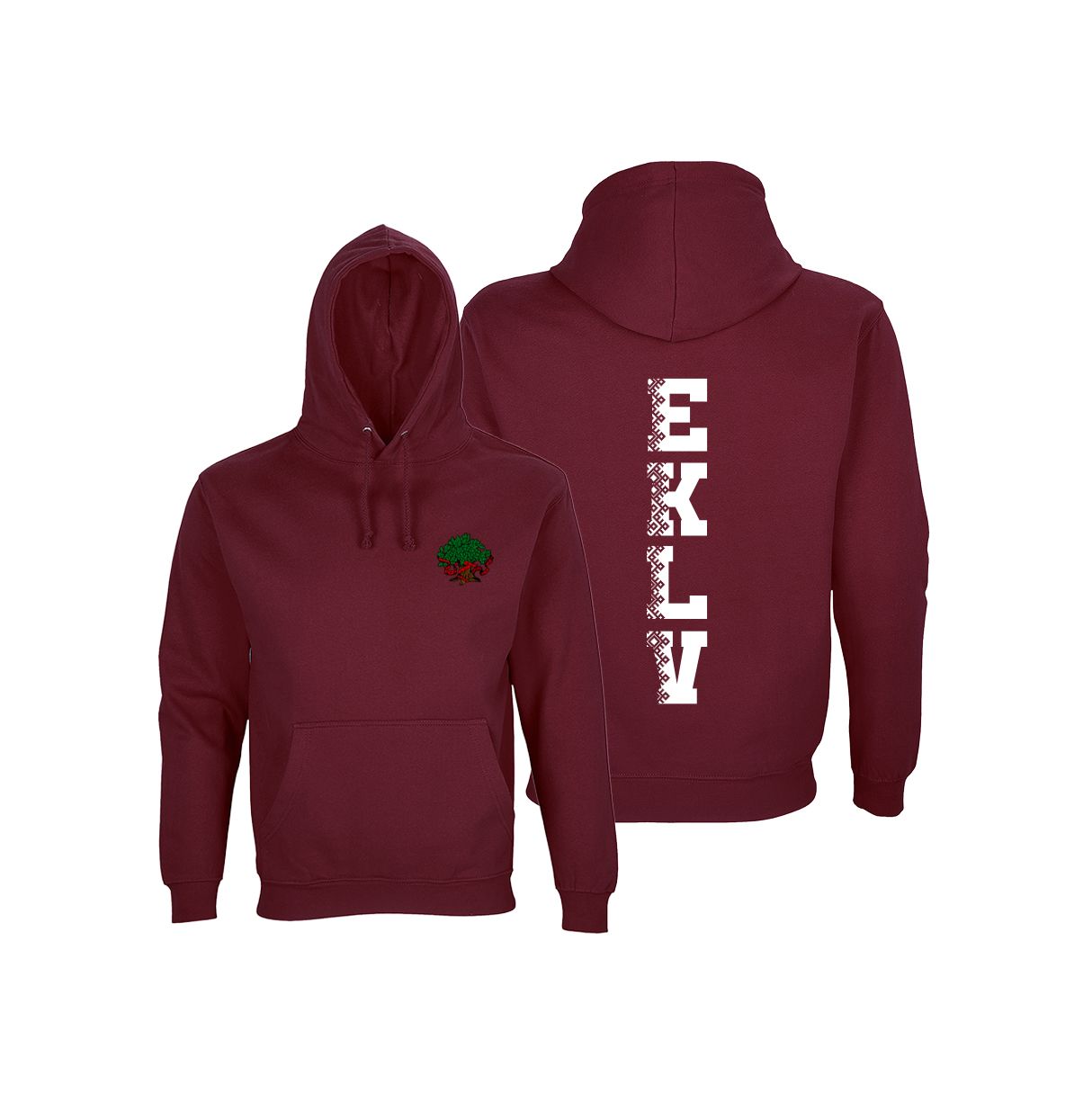 E. Kauliņa Lielvārdes vidusskolas hūdijs, Krāsa: Maroon, Dizains: #1, Izmērs: XS