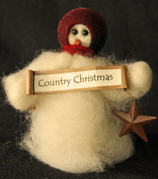 Country Christmas Wooly Primitive Snowmen
