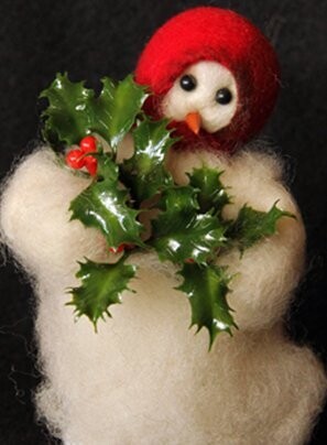 Deck the Halls Wooly Primitive Snowman