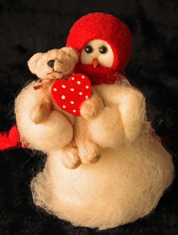 Bear Hugs Wooly Primitive Snowman