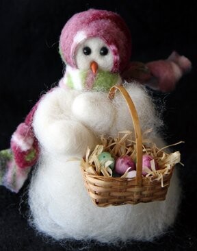 Easter Hunt Wooly Primitive Snowman