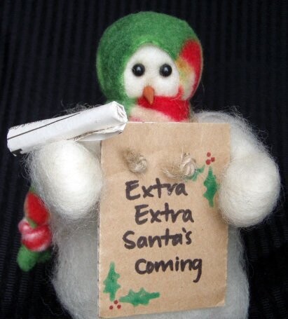 Extra Extra Santas Coming Wooly Primitive Snowmen