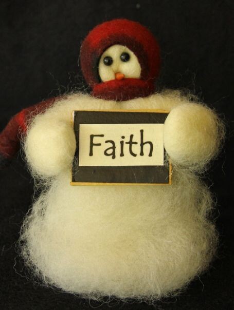 Faith Wooly Primitive Snowmen