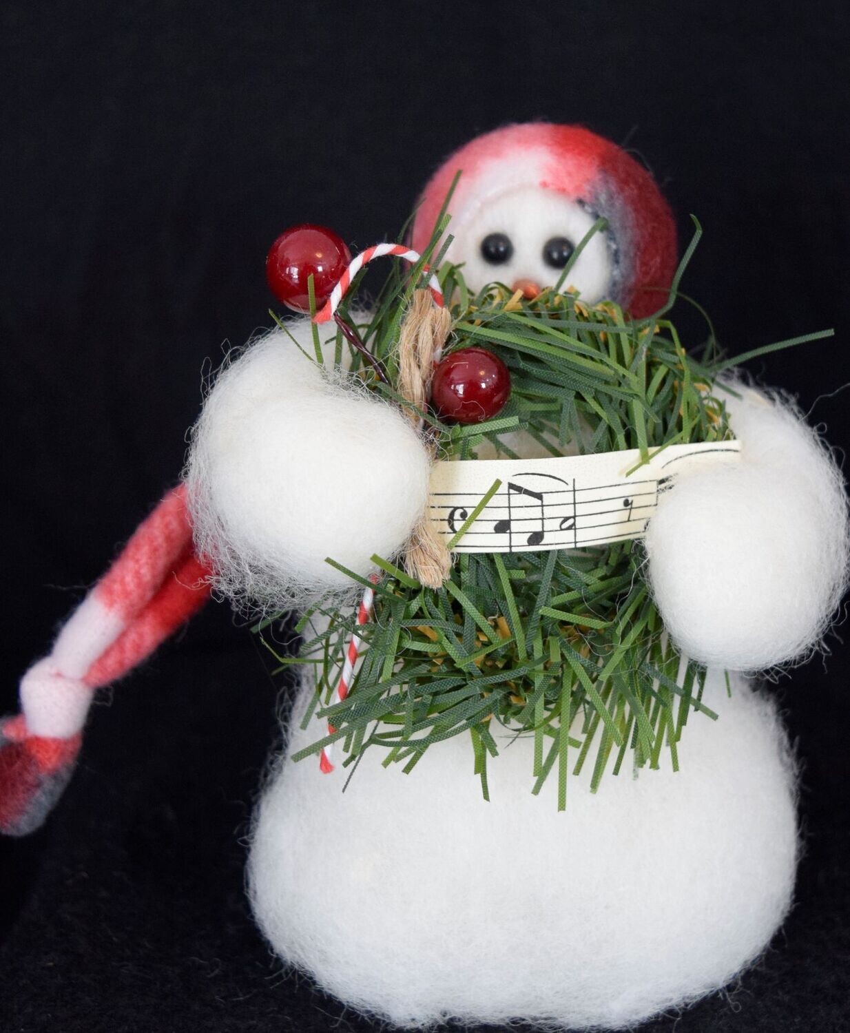 Sing Noel Wooly Snowman, Handcrafted Gift