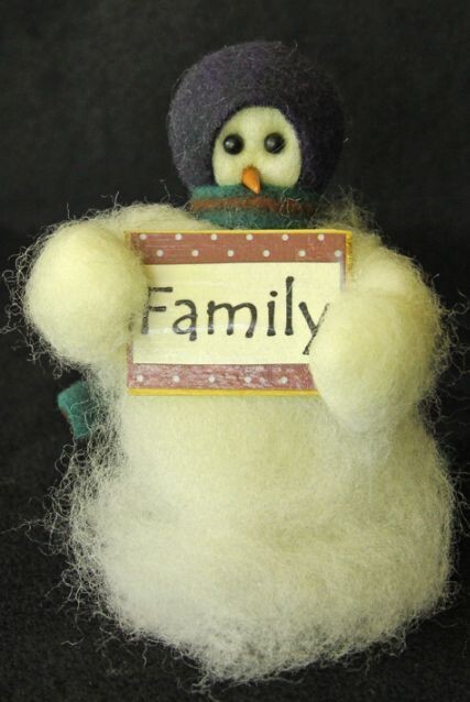 Family Wooly Primitive Snowmen