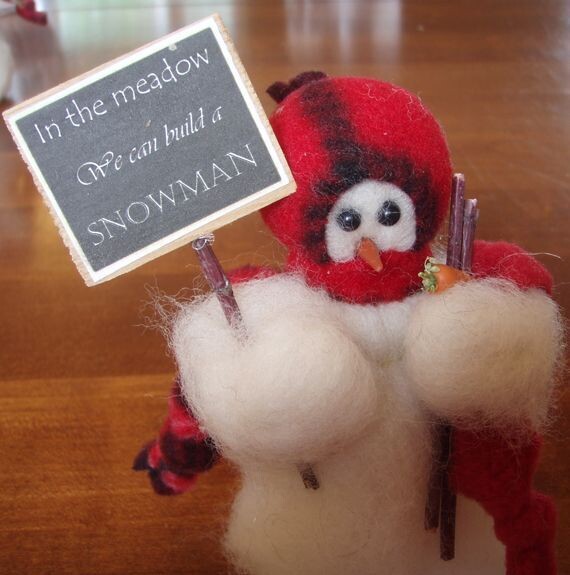 In The Meadow Wooly Primitive Snowmen