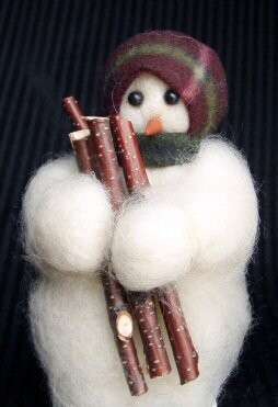 Hauling Wood Wooly Primitive Snowmen