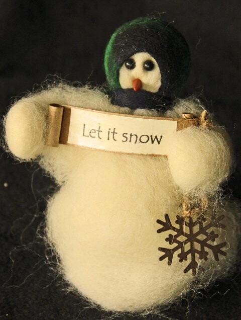 Let It Snow Wooly Primitive Snowmen