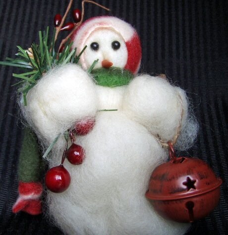 It's Christmas Time Wooly Primitive Snowman