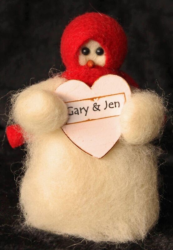 Sweet Hearts Wooly Primitive Snowman