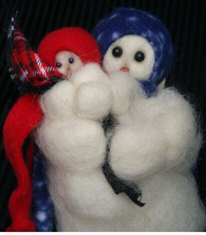 Mini My Mothers Love Wooly Primitive Snowmen