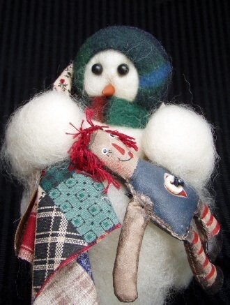Raggedy Time Wooly Primitive Snowmen
