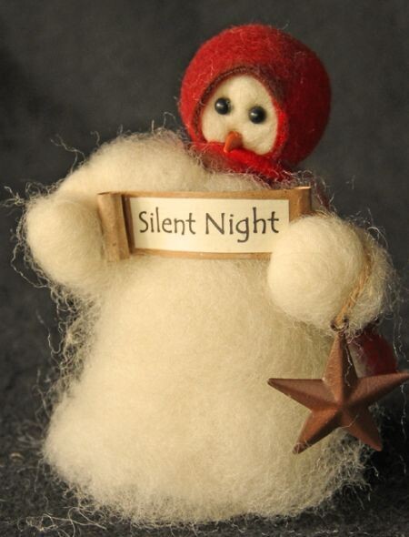 Silent Night Wooly Primitive Snowmen