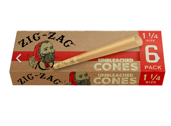 Zig-Zag Unbleached 1 1/4 Cones-6pk