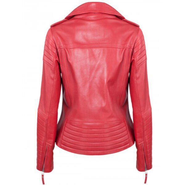 Hot Pink Lipstick Leather Jacket