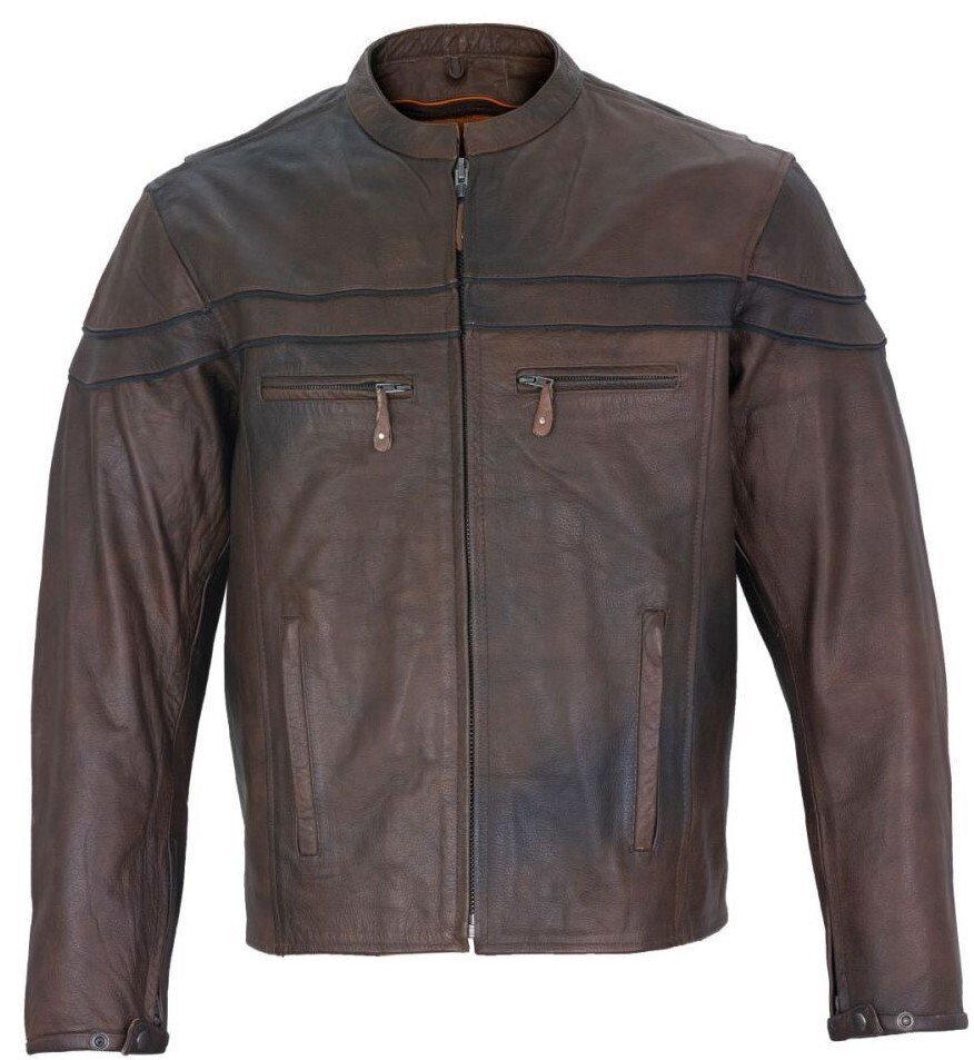 Men's Brown Naked Free Cowhide Leather Jacket