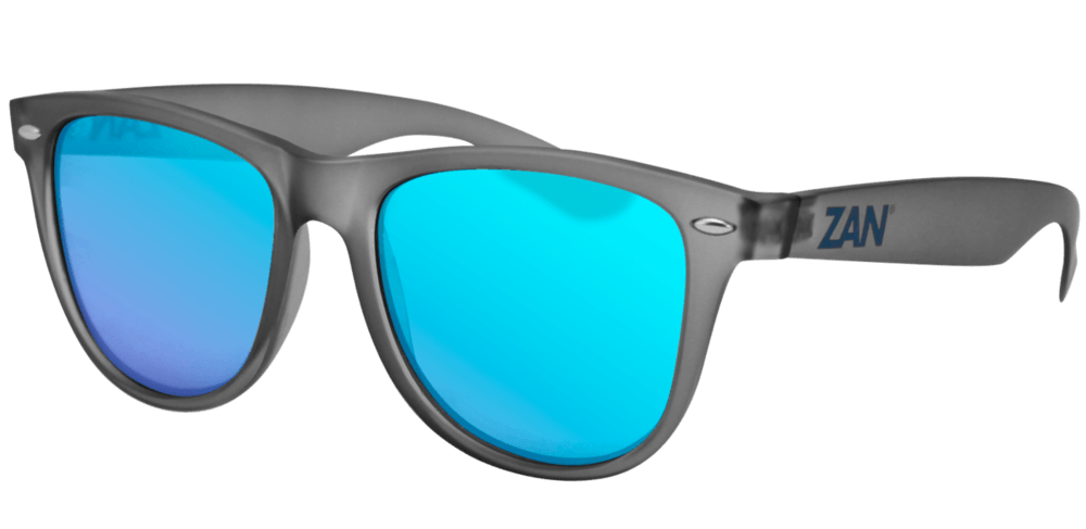MINTY MATTE GRAY FRAME, SMOKED BLUE MIRROR LENS