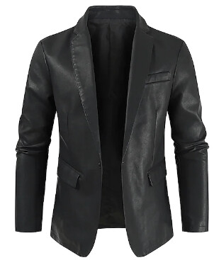 โMen's Leather Jacket Warm Daily Wear Work BLAZER