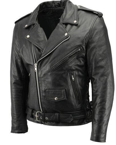 Menโs Premium Buffalo Leather Motorcycle Jacket with CE Certified Armor Protection