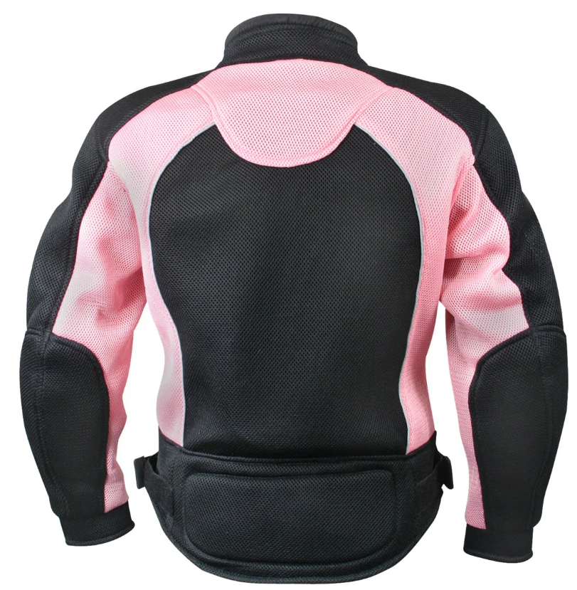 WOMEN'S 'PROTECTOR' BLACK AND PINK MESH JACKET WITH X-ARMOR PROTECTION