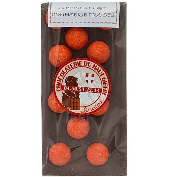 Tablette lait confiserie fraises