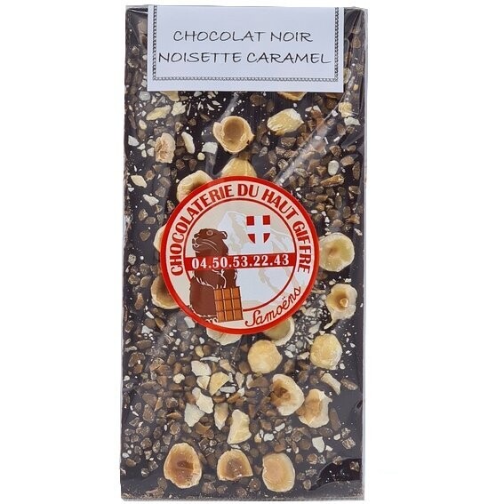Tablette noir noisettes caramel