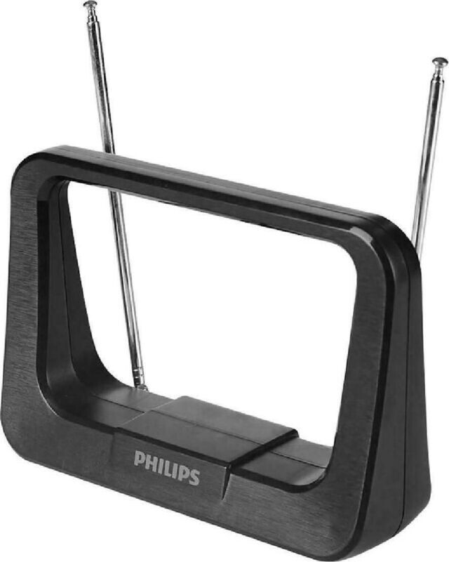 PHILIPS SDV1226 Εσωτερική Κεραία Τηλεόρασης (απαιτεί τροφοδοσία) σε Μαύρο Χρώμα Σύνδεση με Ομοαξονικό (Coaxial) Καλώδιο