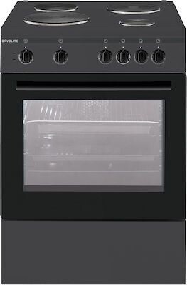 Davoline DAE 601 Κουζίνα 66lt με Εμαγιέ Εστίες Π60εκ. Inox