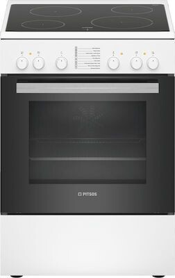 Pitsos PHC009120 Κουζίνα 66lt με Κεραμικές Εστίες Π60εκ. Λευκή