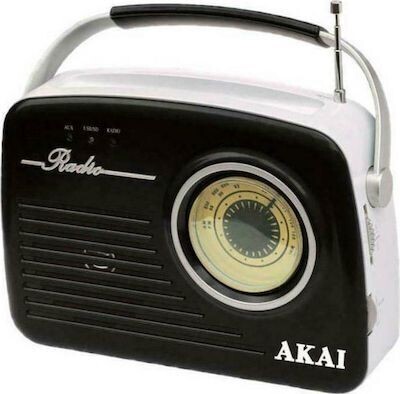 Akai APR-11 -B Retro Επιτραπέζιο Ραδιόφωνο Ρεύματος / Μπαταρίας με USB Μαύρο
