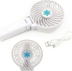 MINI ΦΟΡΗΤΟΣ ΕΠΑΝΑΦΟΡΤΙΖΟΜΕΝΟΣ ΑΝΕΜΙΣΤΗΡΑΣ HAND FAN WHITE