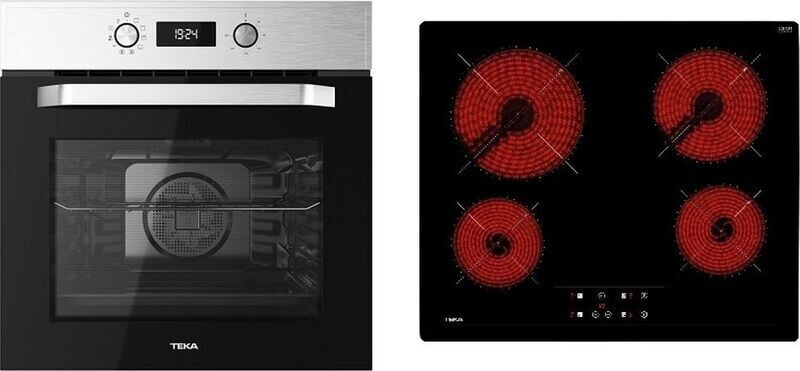 Teka HCB 6545 SS Inox + TZ 6415 Φούρνος άνω Πάγκου 71lt με Κεραμικές Εστίες Π59.5εκ. Inox