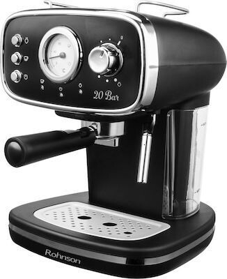 Rohnson R-985 Μηχανή Espresso 1100W Πίεσης 20bar Μαύρη