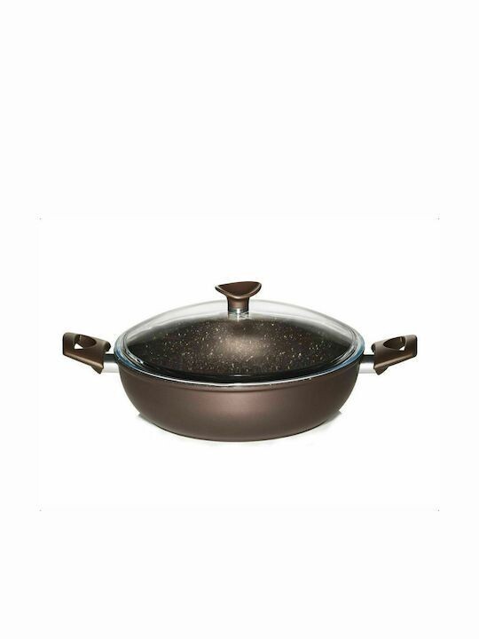 Pyramis Stone Chef Σωτέζα με Καπάκι από Αλουμίνιο με Επίστρωση από Πέτρα 28cm