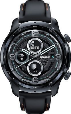 Ticwatch Pro 3 GPS Stainless Steel 48mm Αδιάβροχο Smartwatch με Παλμογράφο (Shadow Black)
