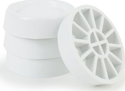 Roller Αντικραδασμικά Πέλματα Πλυντηρίου/Στεγνωτηρίου από Πλαστικό Μαύρα-Λευκά 4τμχ