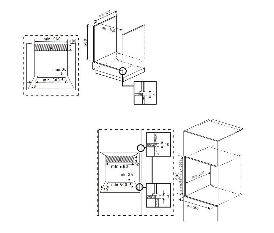 Beko BBIE12100XC + HIC64400E Φούρνος άνω Πάγκου 66lt με Κεραμικές Εστίες Π59.4εκ. Inox