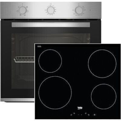 Beko BBIE12100XC + HIC64400E Φούρνος άνω Πάγκου 66lt με Κεραμικές Εστίες Π59.4εκ. Inox
