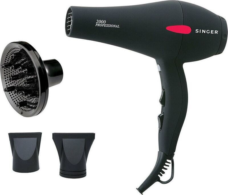 Singer HD-1711 Επαγγελματικό Πιστολάκι Μαλλιών με Φυσούνα 2000W
