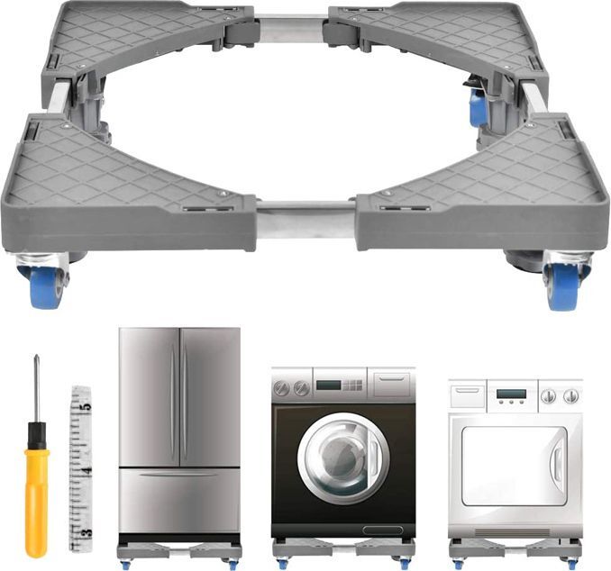 Bruno Ρυθμιζόμενη Βάση Λευκών Συσκευών από Πλαστικό με Ρόδες 68x68.8εκ.