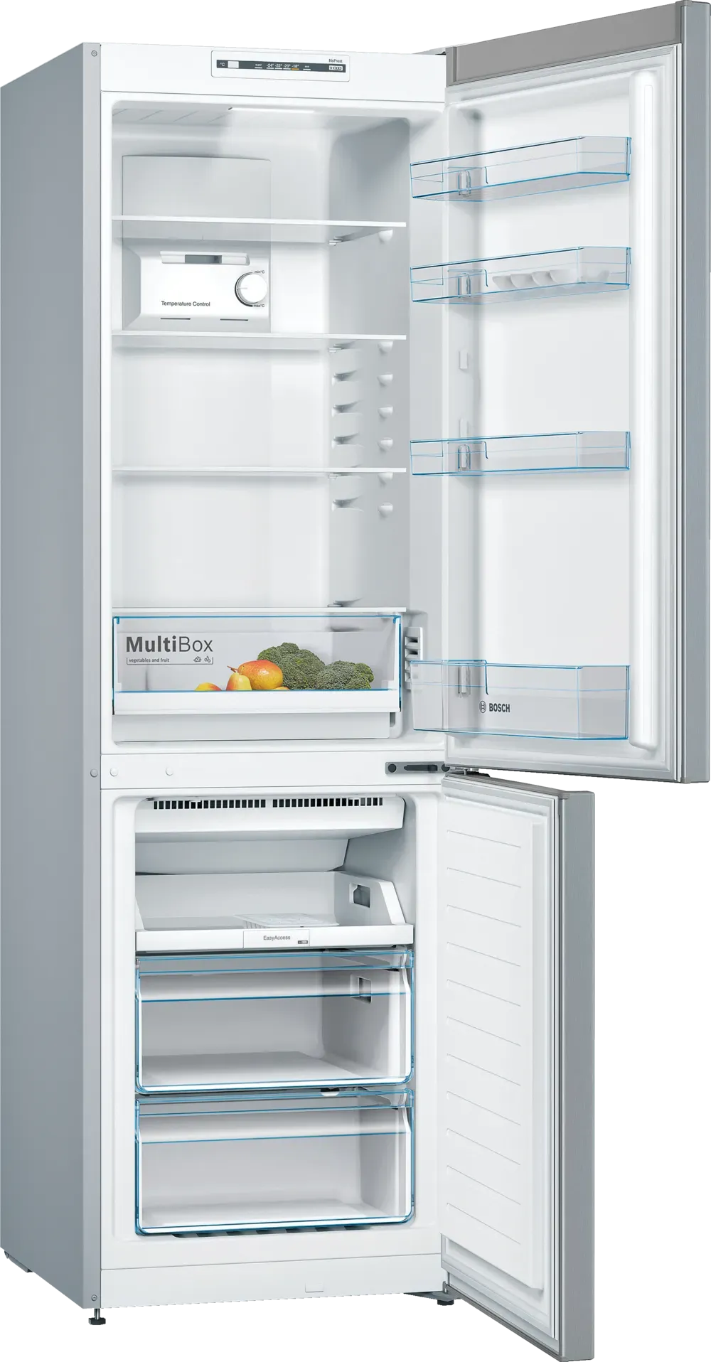 Bosch Ψυγειοκαταψύκτης 305lt Total NoFrost Υ186xΠ60xΒ66εκ. Inox KGN36NLEA